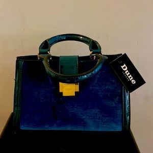 Vintage style deep turquoise satchel.